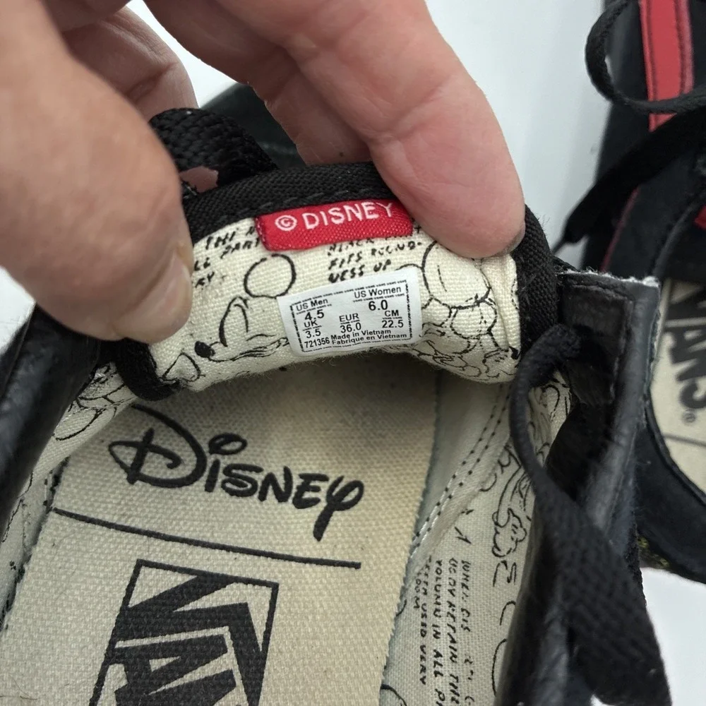 Vans Old Skool Disney Mickey Mouse 90th Anniversary Black Sneakers Mens 4.5 W 6